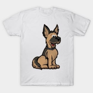 Cute German Shepard Dog Cartoon T-Shirt